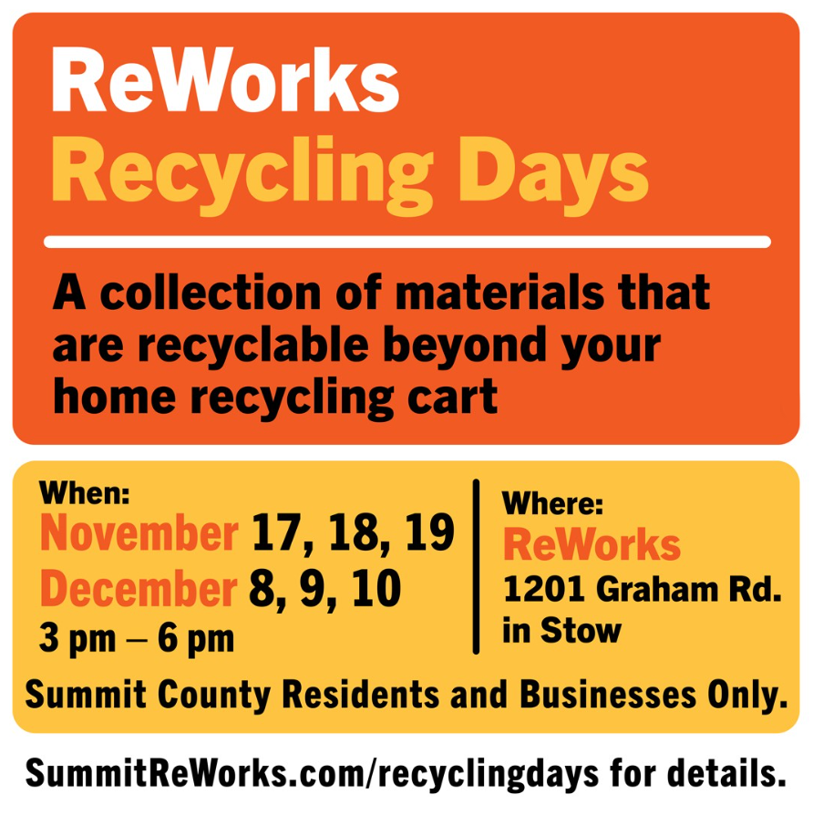 ReWorks Recycling Days Nov and Dec 2025